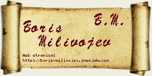 Boris Milivojev vizit kartica